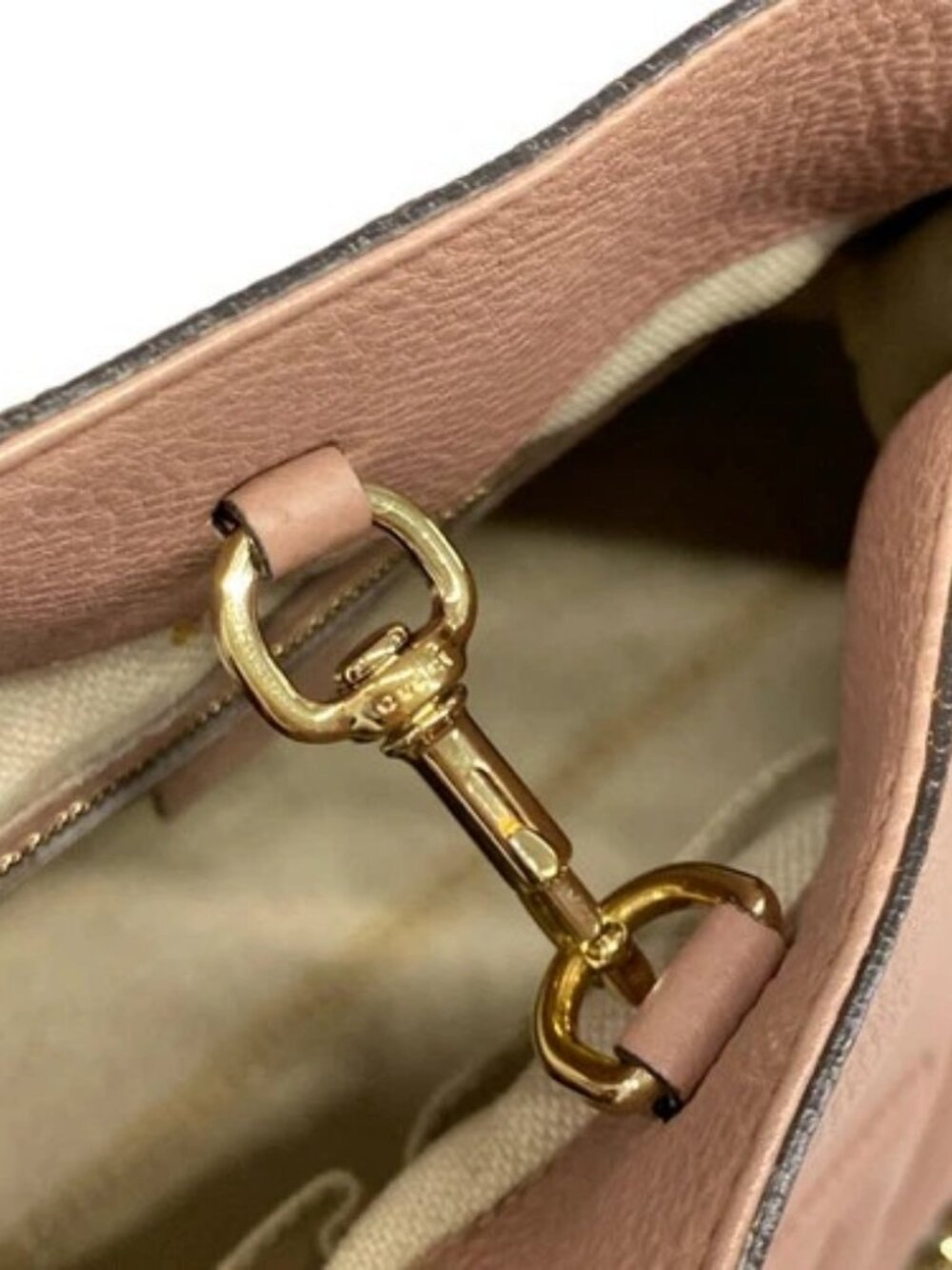 GUCCI Soho 308982 Pink Beige Leather Tote Bag - Picture 11 of 15